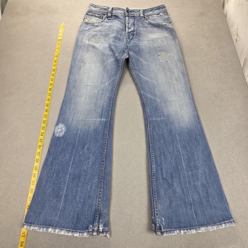 Diesel Zaf Jeans Mens 32x32 Blue Light Wash Bootcut Y2K Italy 00772